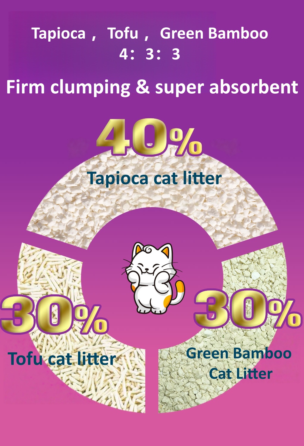 Tofu Tapioca Bamboo Mixed Cat Litter