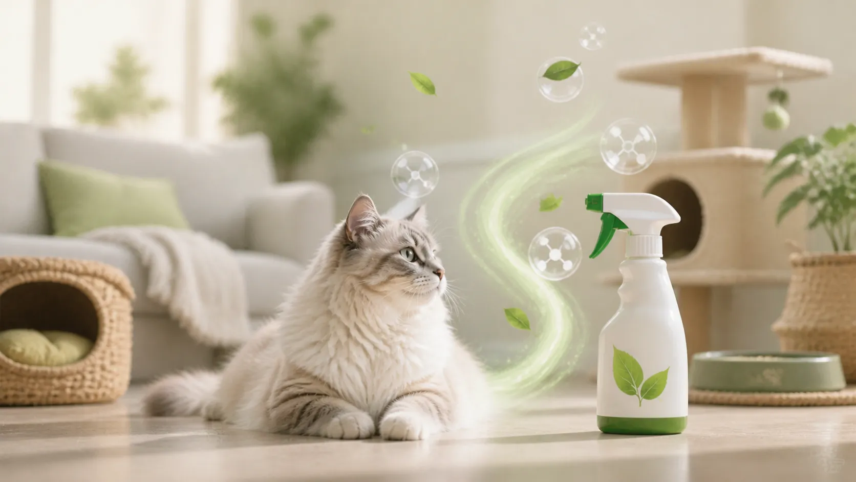 Pet-Specific Enzyme Deodorizing Spray: Natural Odor Removal to Protect Your Cat